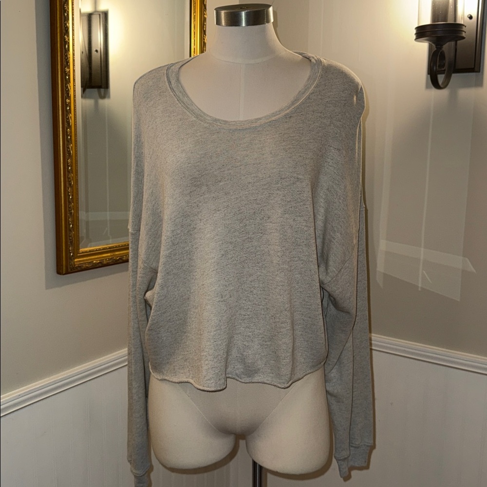 LACAUSA Light Gray Cropped Sweatshirt. Large. Good condition.